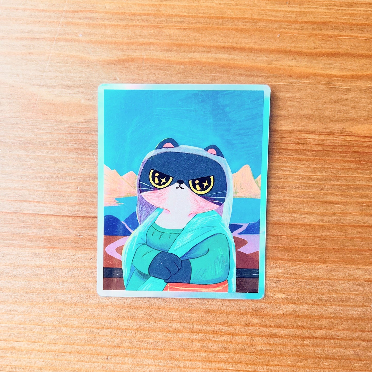 Momo Meow Meow Lisa | Waterproof Holographic Sticker