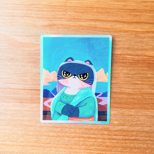 Momo Meow Meow Lisa | Waterproof Holographic Sticker