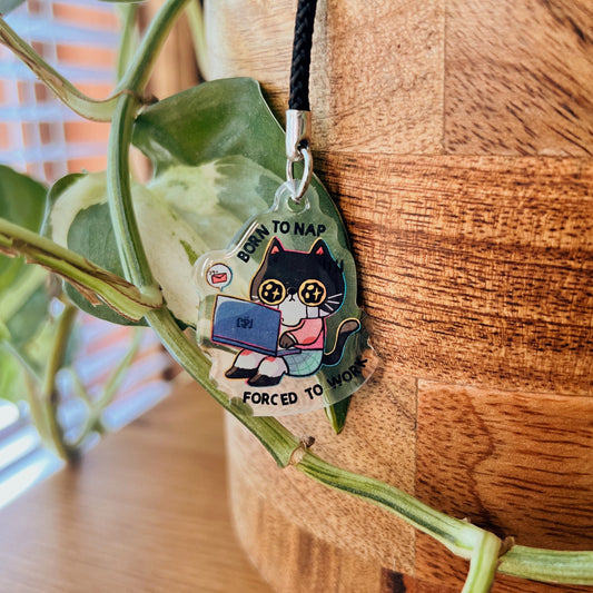 Born To Nap | Clear Acrylic Phone Charm
