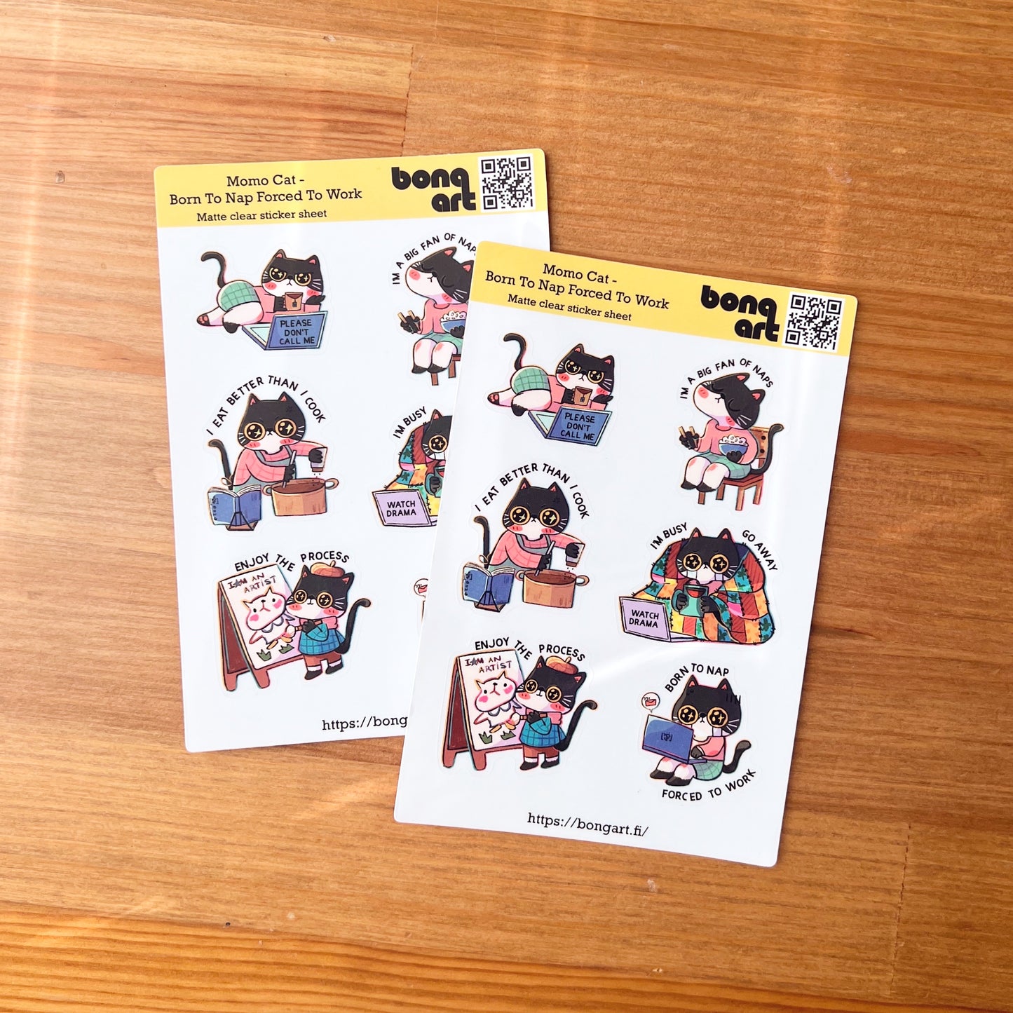 Born To Nap Forced To Work | Waterproof Matte Clear Sticker Sheet