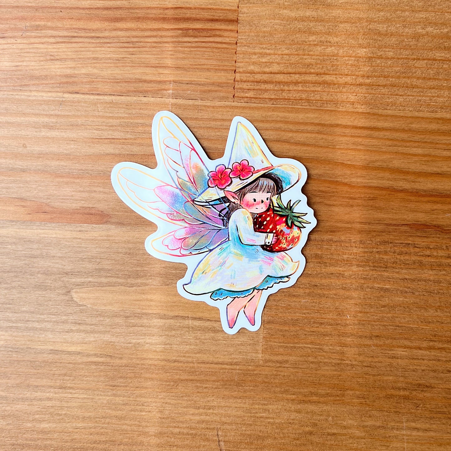 Strawberry Fairy | Waterproof Clear Sticker