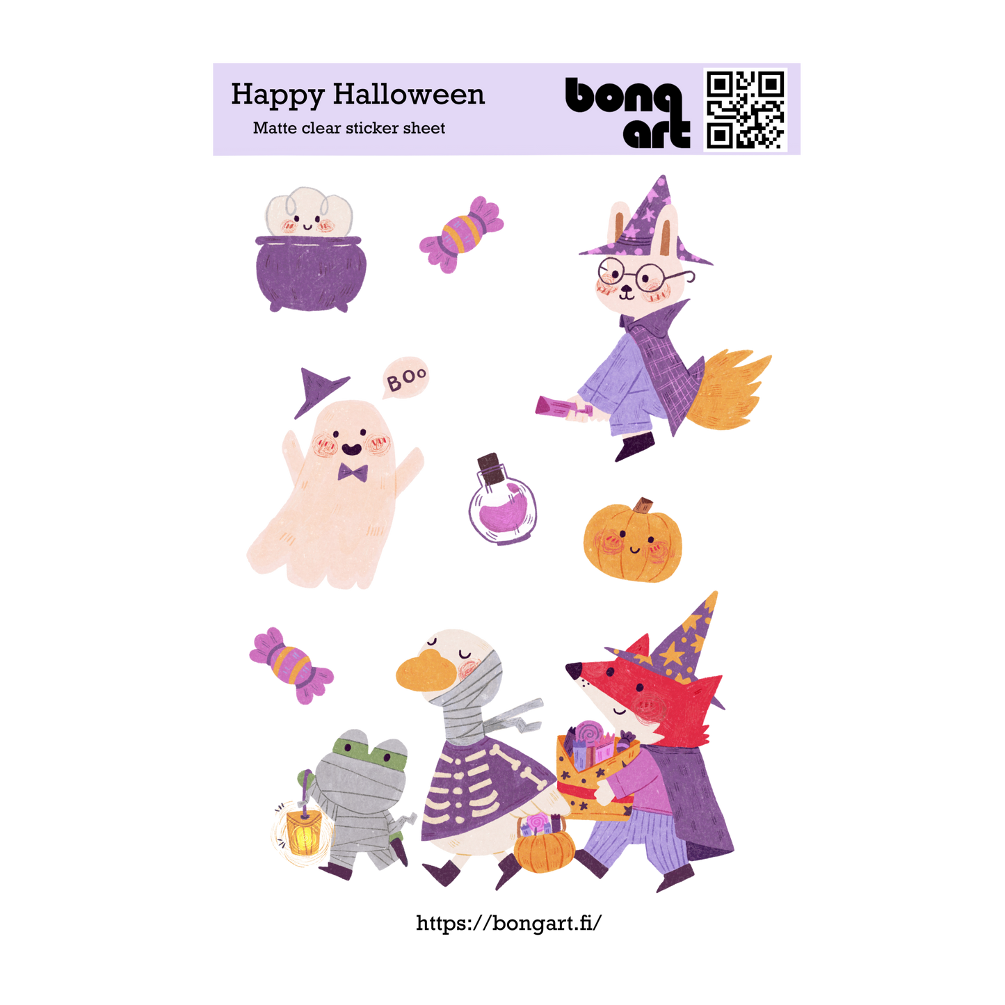 Happy Halloween | Waterproof Matte Clear Sticker Sheet