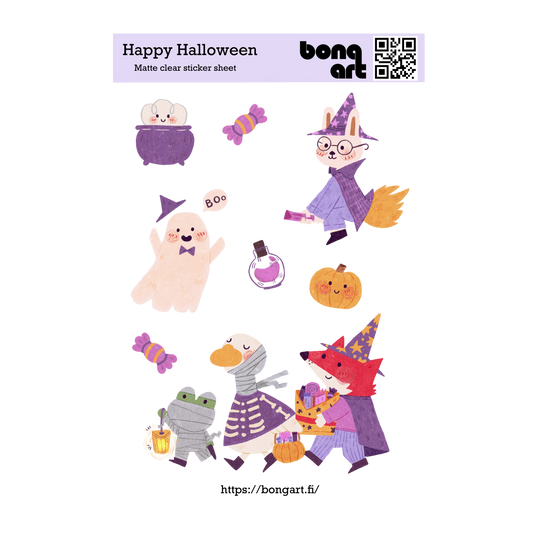 Happy Halloween | Waterproof Matte Clear Sticker Sheet