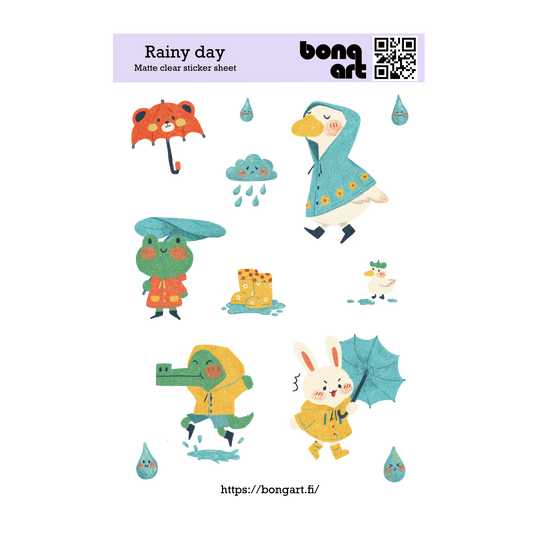 Rainy Day | Waterproof Matte Clear Sticker Sheet