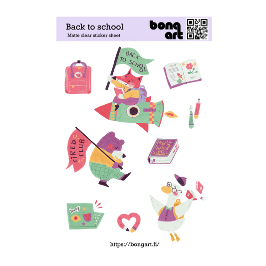 Back To School | Waterproof Matte Clear Sticker Sheet