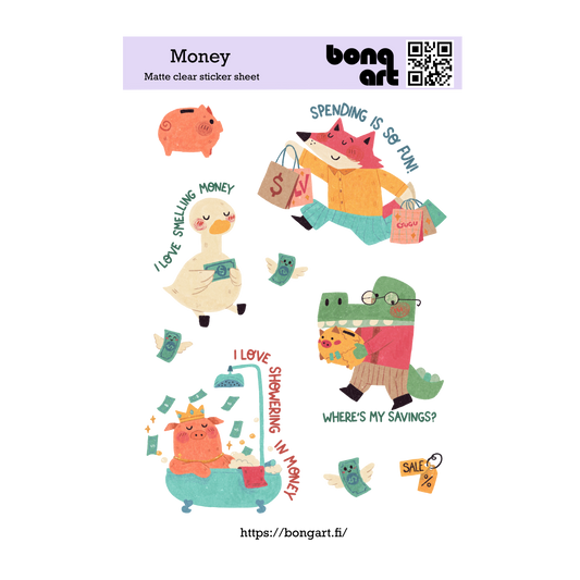 Money | Waterproof Matte Clear Sticker Sheet