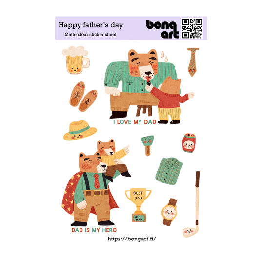 Happy Father's Day | Waterproof Matte Clear Sticker Sheet