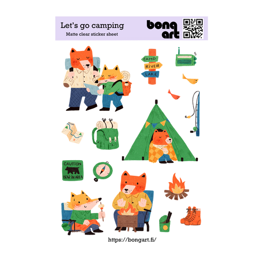 Let's Go Camping | Waterproof Matte Clear Sticker Sheet