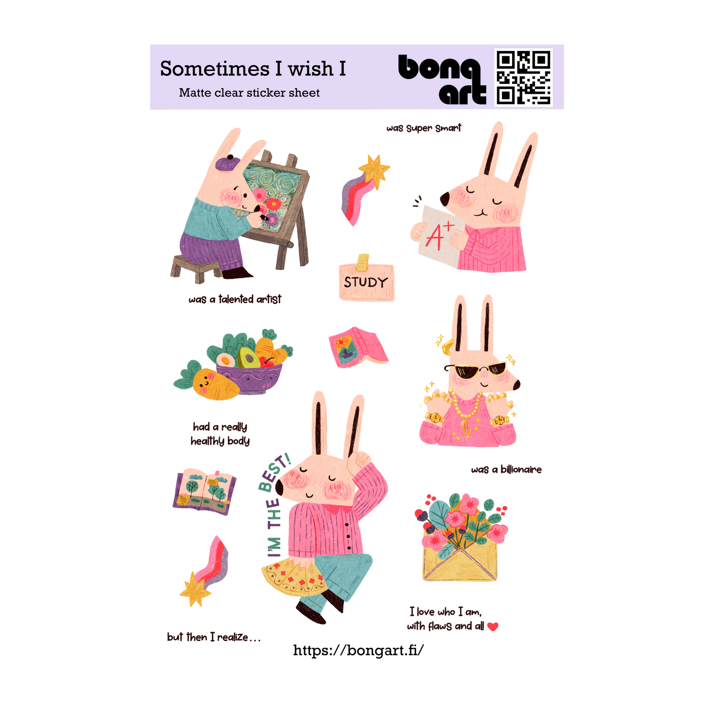 Sometimes I Wish I | Waterproof Matte Clear Sticker Sheet