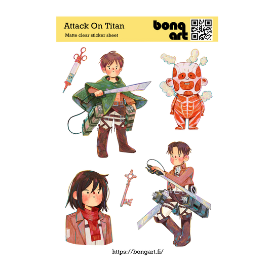 Attack On Titan|  Waterproof Matte Clear Sticker Sheet