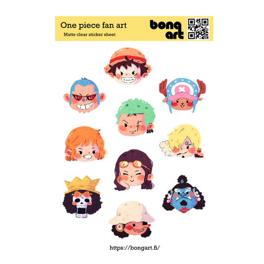 One Piece Fanart |  Waterproof Matte Clear Sticker Sheet