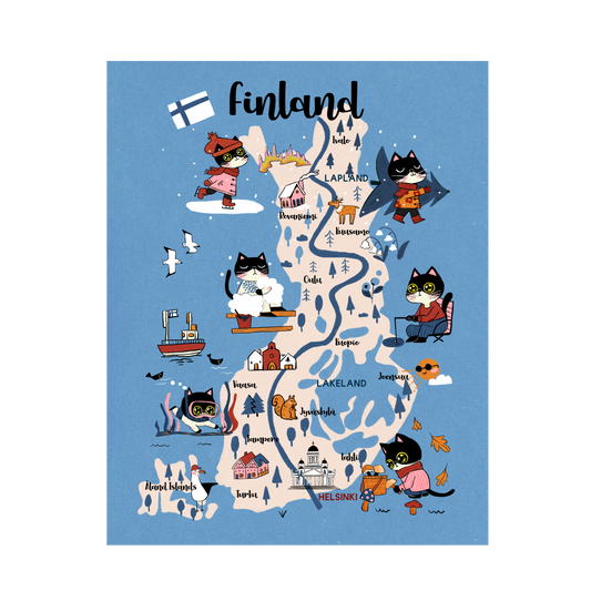 Finland Map Postcard