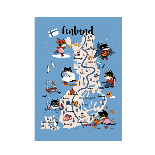 Finland Map Art Print