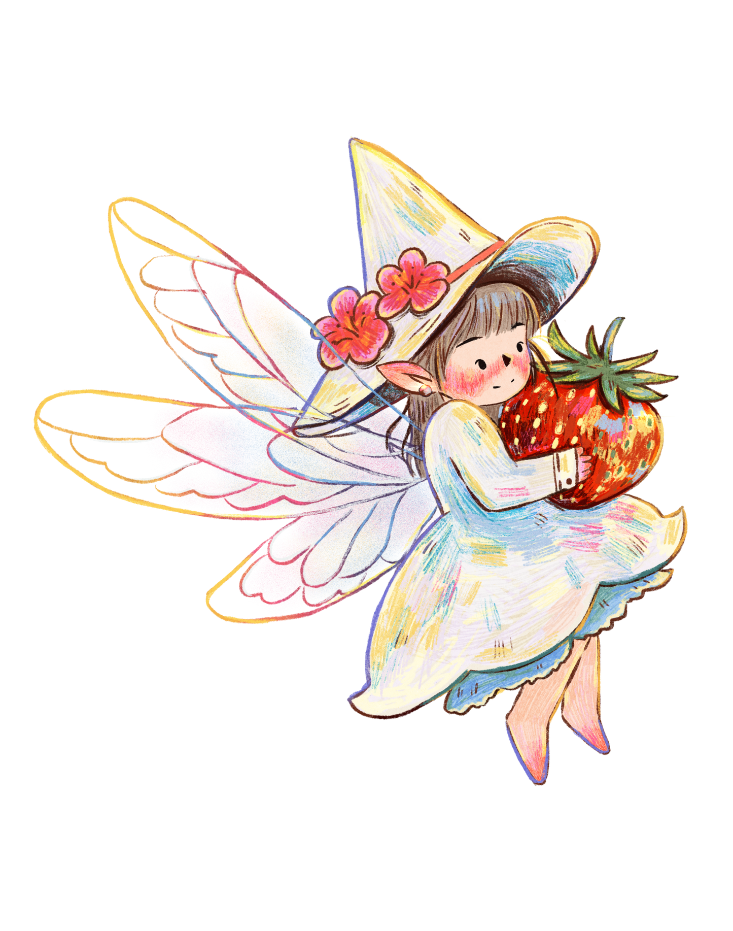 Strawberry Fairy | Waterproof Clear Sticker