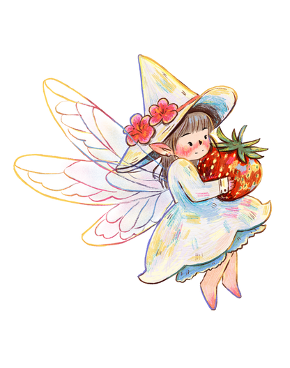 Strawberry Fairy | Waterproof Clear Sticker