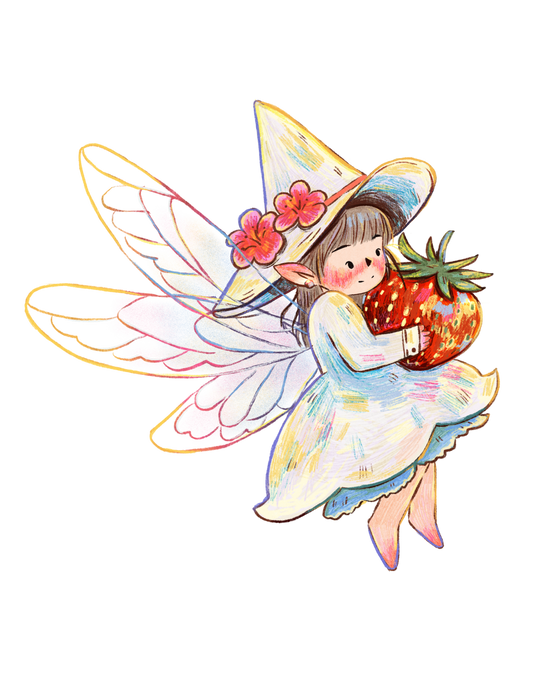 Strawberry Fairy | Waterproof Clear Sticker