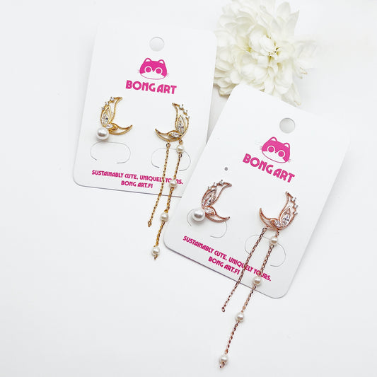 Twinkling Crescent Night Earrings