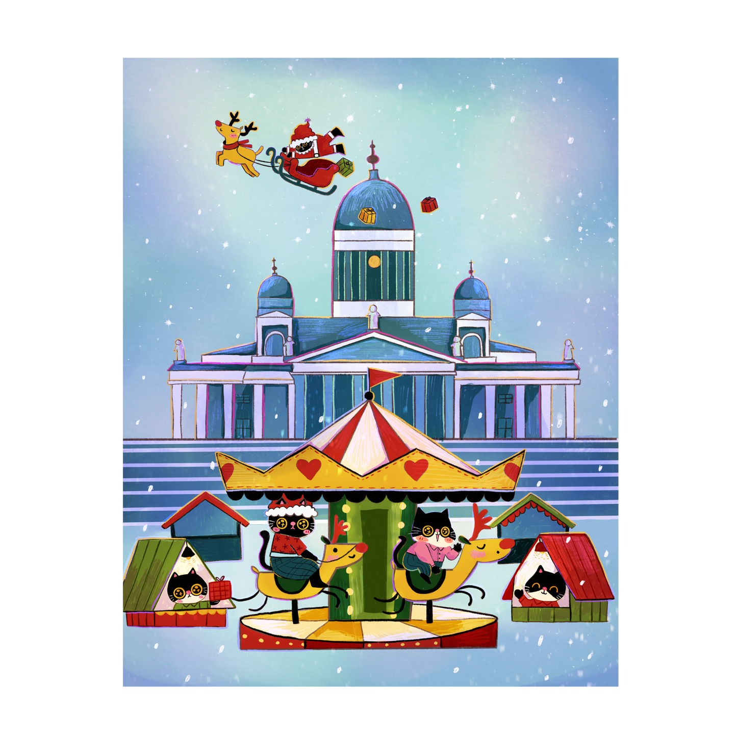 Finland Christmas Market Postcard