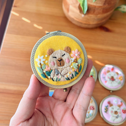 Capybara - Hand Embroidered Mirror