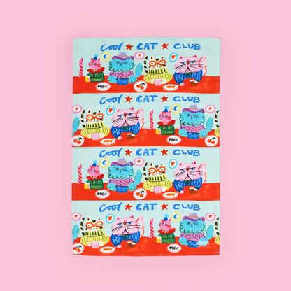 Cool Cat Club Tea Towel