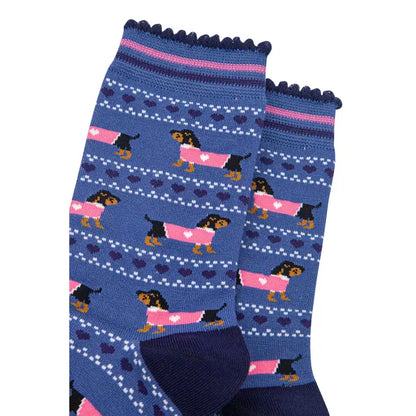 Women's Bamboo Socks - Sausage Dogs