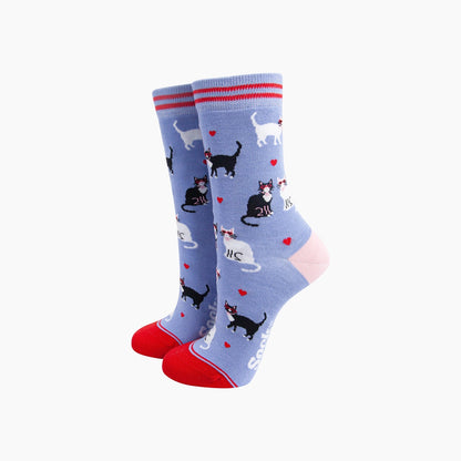 Women's Bamboo Socks - Cats in Love