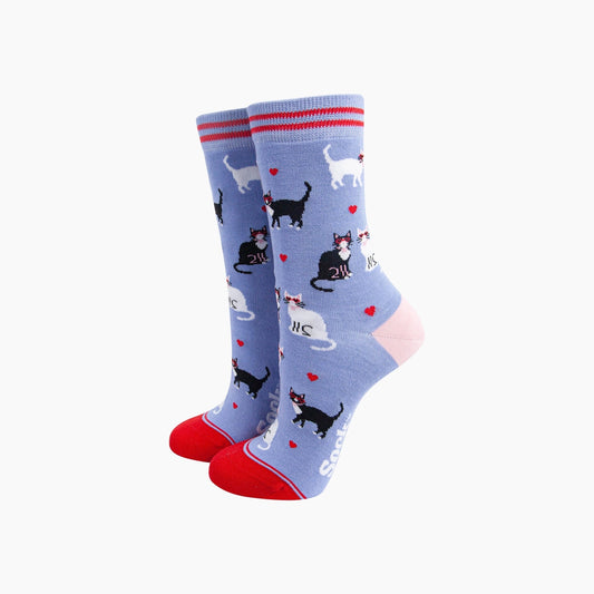 Women's Bamboo Socks - Cats in Love
