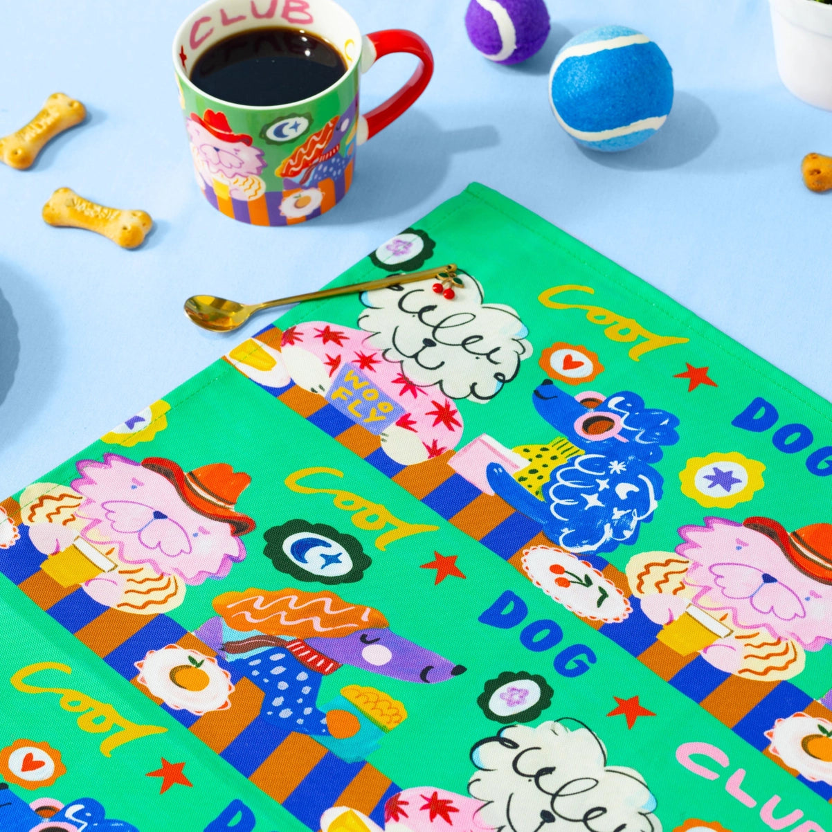 Cool Dog Club Tea Towel