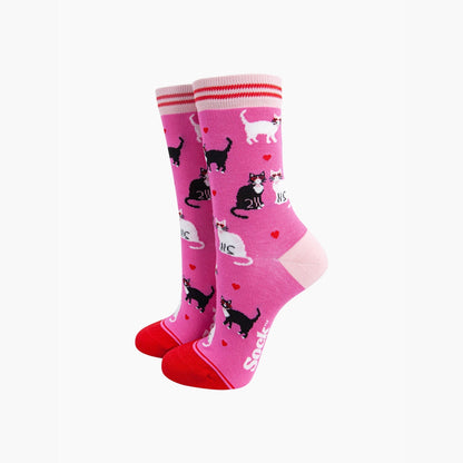 Women's Bamboo Socks - Cats in Love