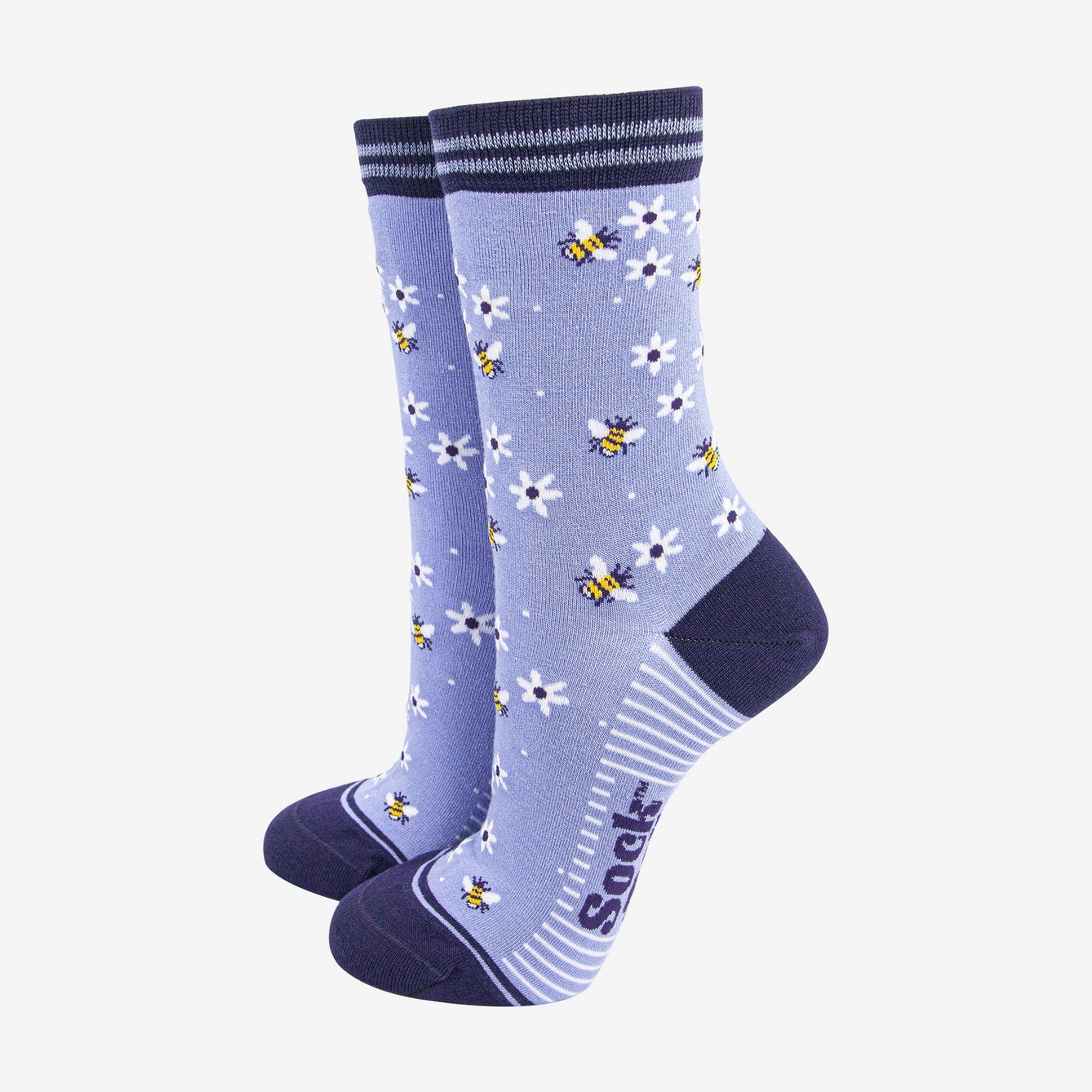 Women's Bamboo Socks - Bee and Flowers