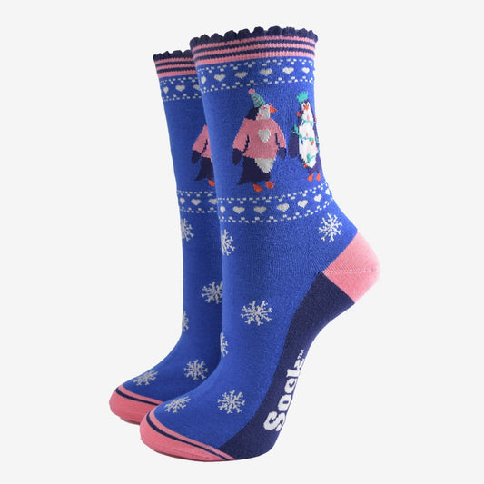 Women's Bamboo Socks - Party Penguin