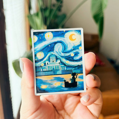 A Starry Night in Helsinki | Clear Acrylic Fridge Magnets