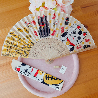 Japanese Fan Folding Fan - 100% Silk