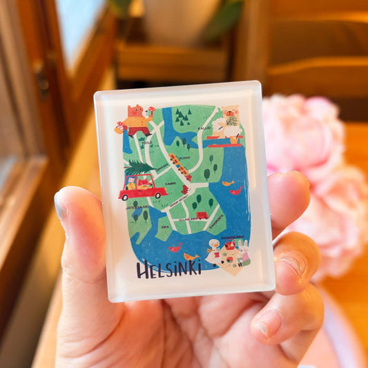 Helsinki Map | Clear Acrylic Fridge Magnets