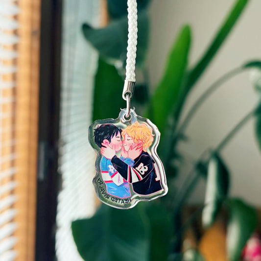 Heated Rivalry Fanart | Clear Acrylic Phone Charm