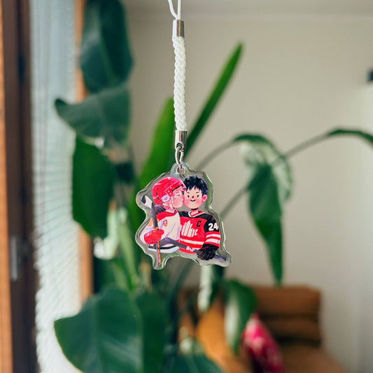 Heated Rivalry Fanart | Clear Acrylic Phone Charm