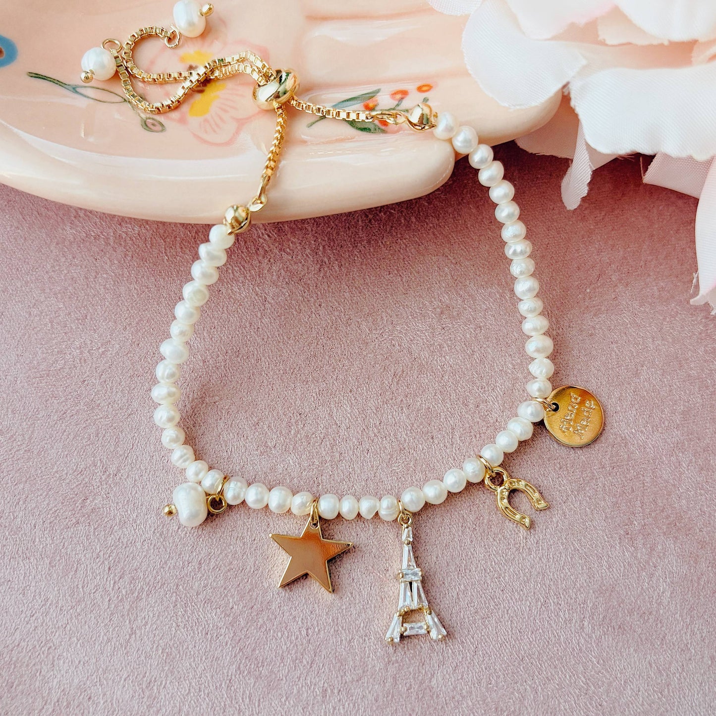 Radiant Pink Flower Bracelet