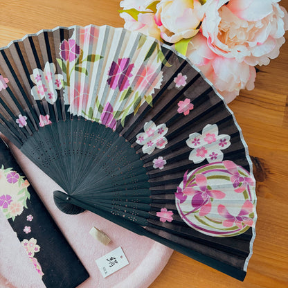 Japanese Fan Folding Fan - 100% Silk