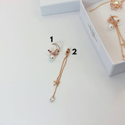 Moonbeam Brilliance – Set Jewelry (Two-in-one earrings)