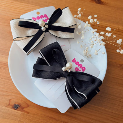 Pearl Muni Ribbon Hair Clip