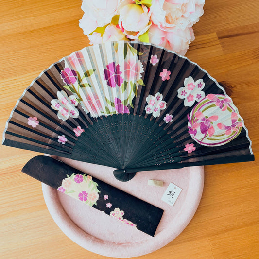 Japanese Fan Folding Fan - 100% Silk