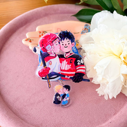 Magnetic Phone Griptok With Mini Dangling Charm - Heated Rivalry Fanart