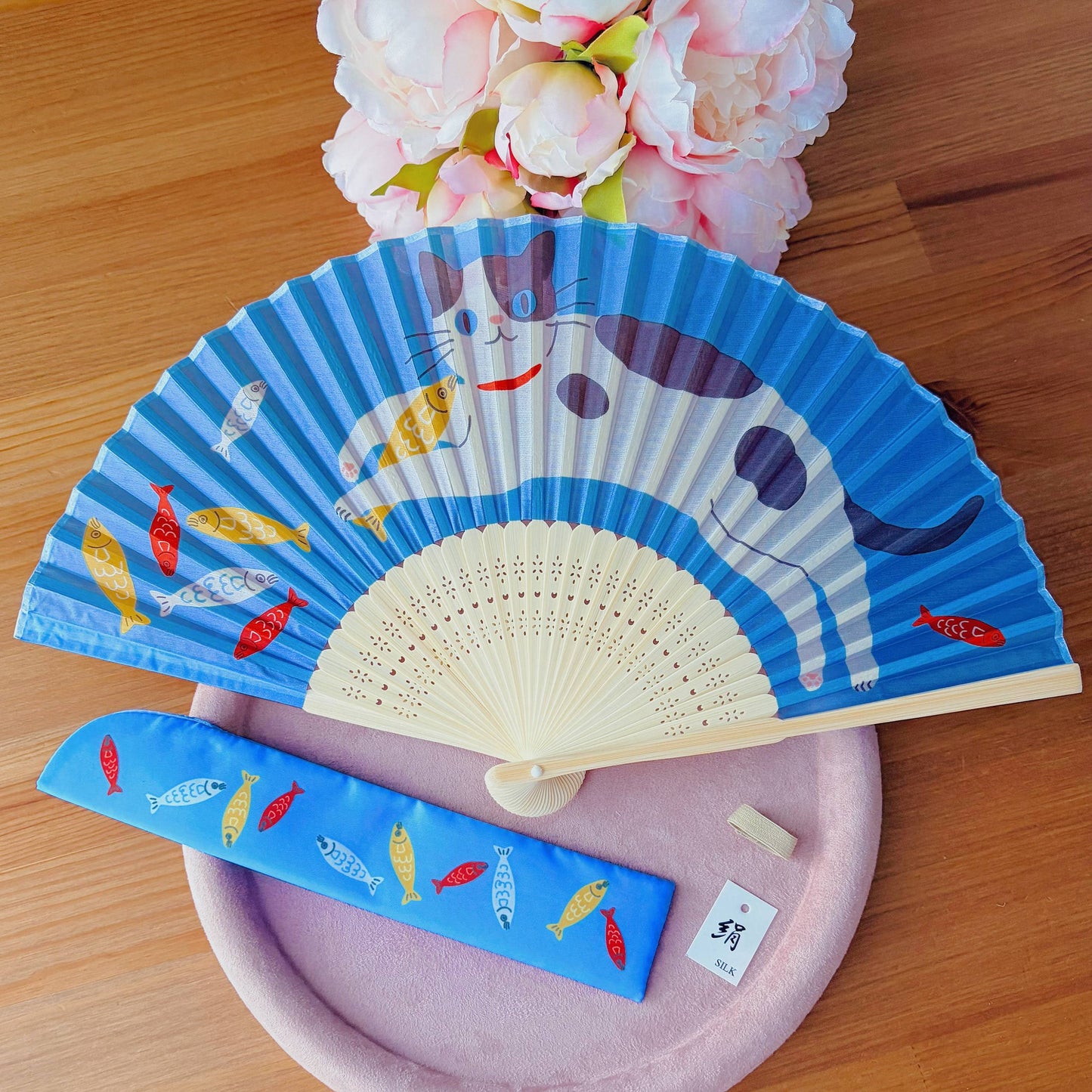 Japanese Fan Folding Fan - 100% Silk