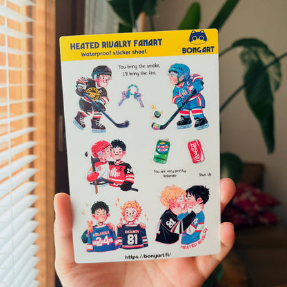 Heated Rivalry Fanart | Waterproof Matte Clear Sticker Sheet