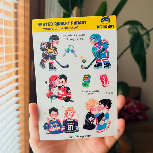 Heated Rivalry Fanart | Waterproof Matte Clear Sticker Sheet