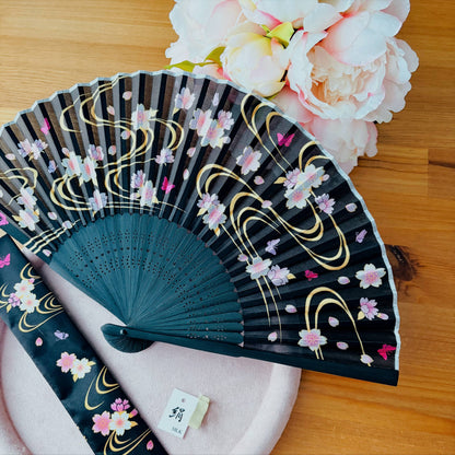 Japanese Fan Folding Fan - 100% Silk