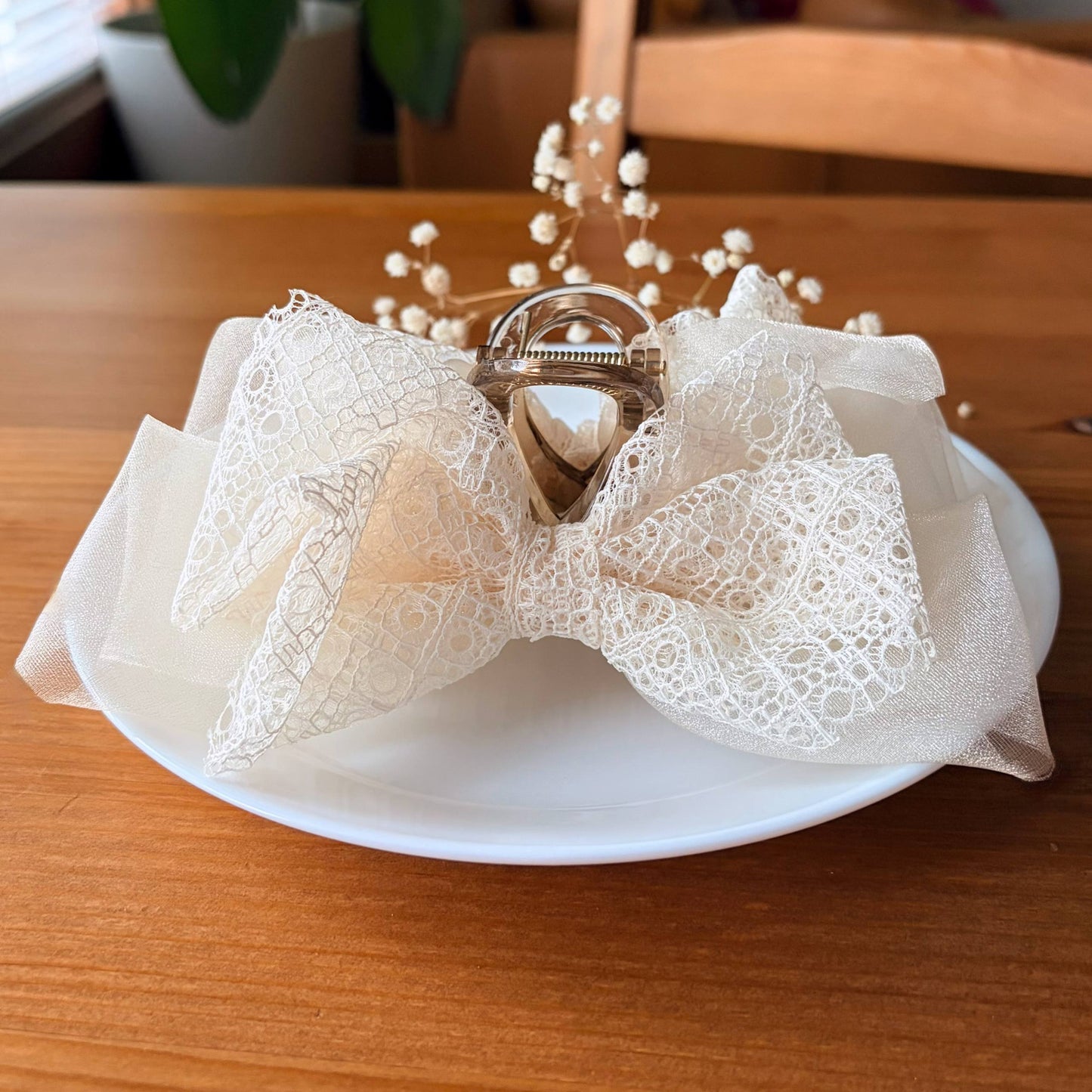 Soft Girl Organza Bow Hair Clip