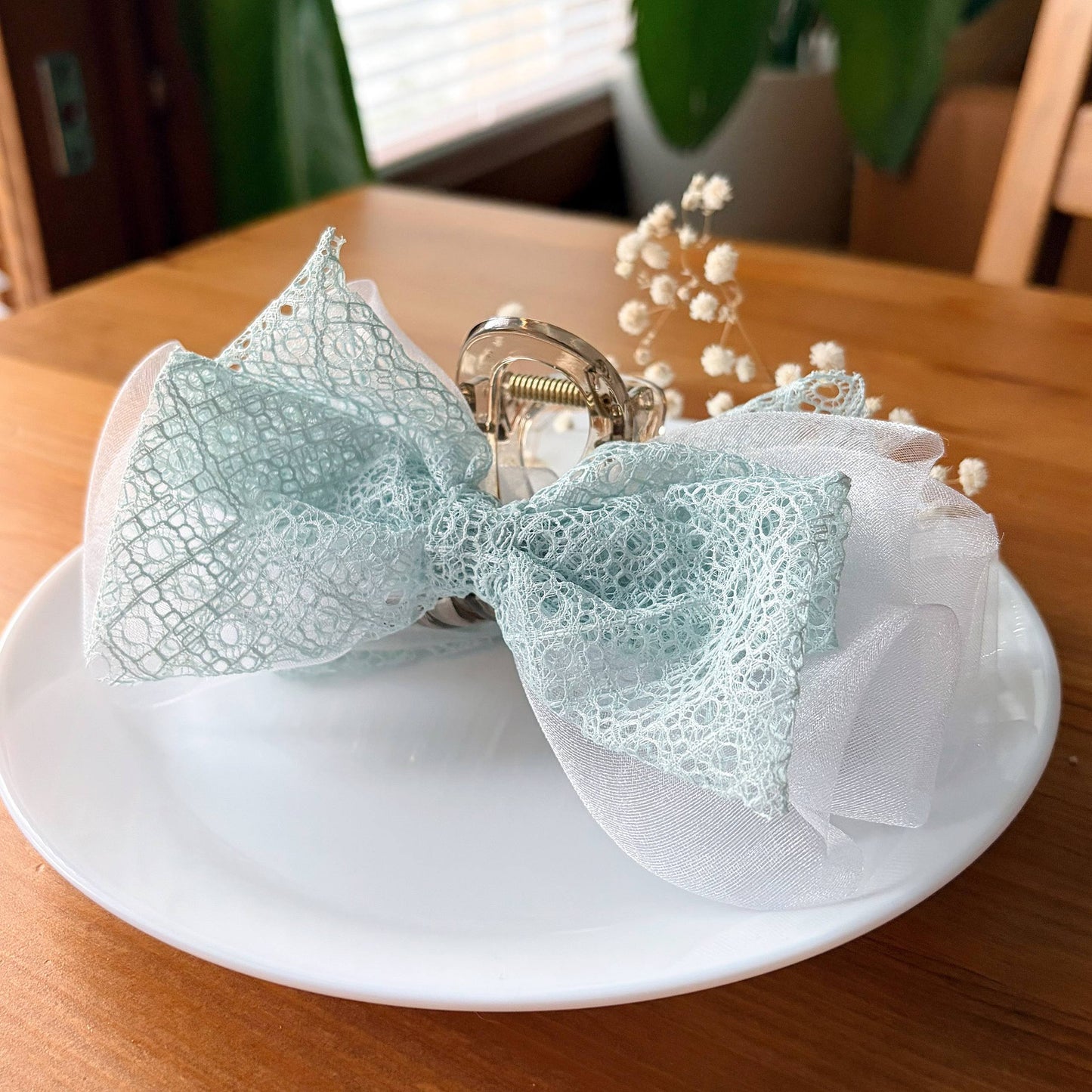 Soft Girl Organza Bow Hair Clip