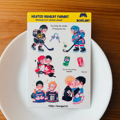 Heated Rivalry Fanart | Waterproof Matte Clear Sticker Sheet