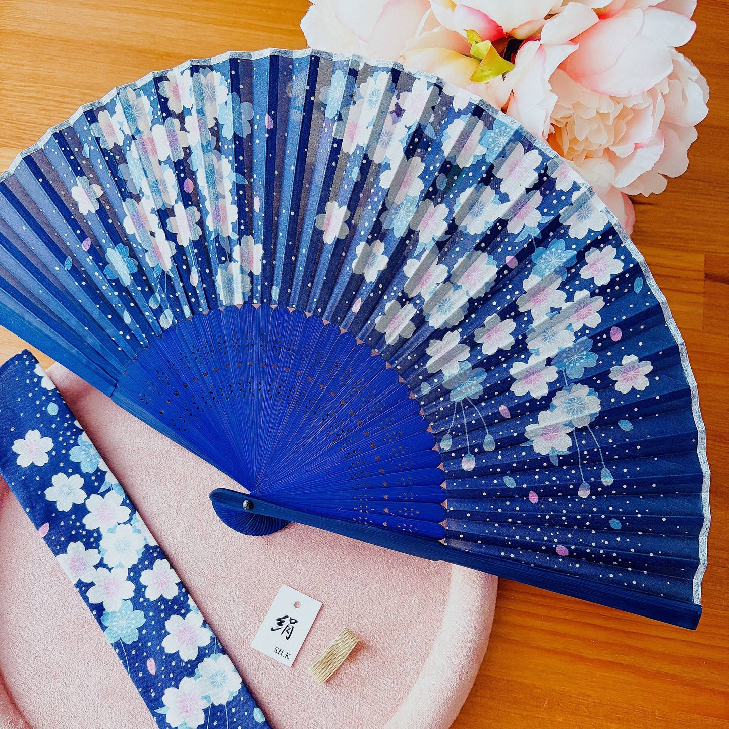 Japanese Fan Folding Fan - 100% Silk